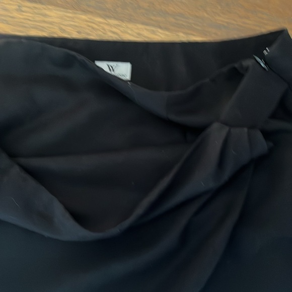 Worthington Mock Wrap Skirt Size 18 Black Side Zipper Lined Front Panel - Picture 6 of 13